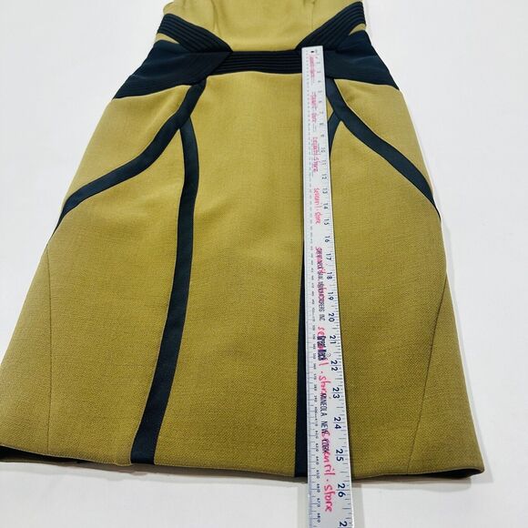 ETRO Women 42 US/6 Knee Length Sheath Dress Olive Green NWT $2,300 - Picture 10 of 11